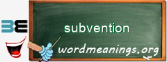 WordMeaning blackboard for subvention